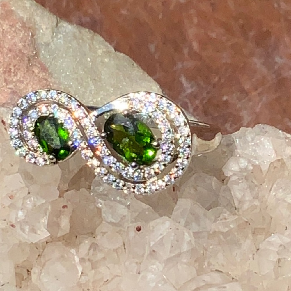 CHROME DIOPSIDE 925 STERLING SILVER RING, SIZE 7.75